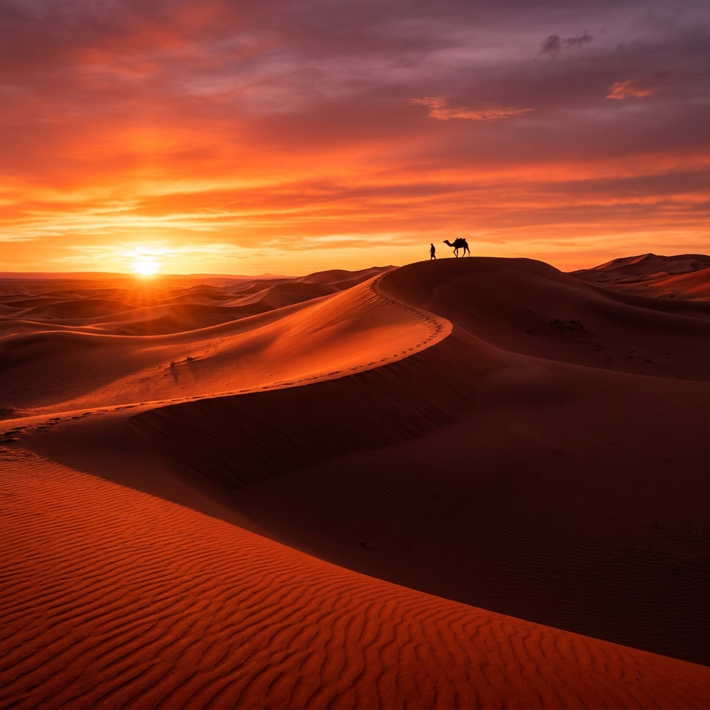 Crimson Dunes sunset desert scenery